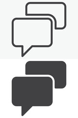 Speech bubbles chat icon set in line outline and solid style. Editable stroke vector icon, dialog sign and symbol. Speech bubbles icon for messaging.