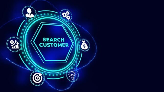 Finding New Clients and Consumer Discovery Strategy for Business Growth. Digital Network Connection Concept.