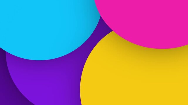 Vibrant abstract composition of overlapping geometric shapes and colorful gradient backgrounds