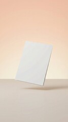 Naklejka premium Floating calendar page blank calendar sheet on pastel background minimal studio background with soft shadow copy space vertical background 3d render clean composition