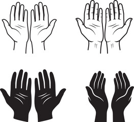 Obraz premium Praying hands icon set