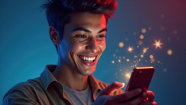 Digital sports betting experience illustrated by a confident user holding a smartphone with betting interface