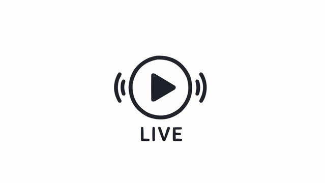 Live Streaming Play Button Icon.