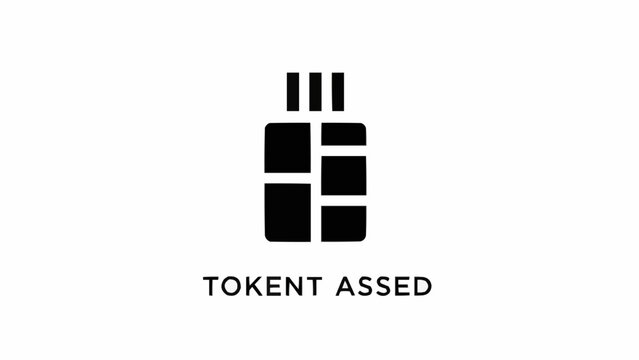 Black Cryptocurrency Token Design Logo.