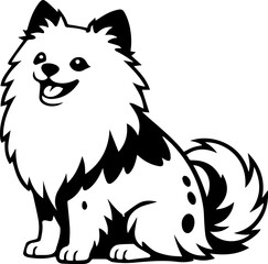 cute poneranian dog puppy black silhouette