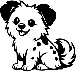 cute poneranian dog puppy black silhouette