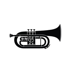 Naklejka premium Black silhouette of a trumpet isolated on transparent background