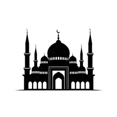 Fototapeta premium Silhouette of an Islamic Mosque Against the Sky
