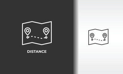 Distance Vector, Icon Or Logo Sign Isolated Symbol Illustration
