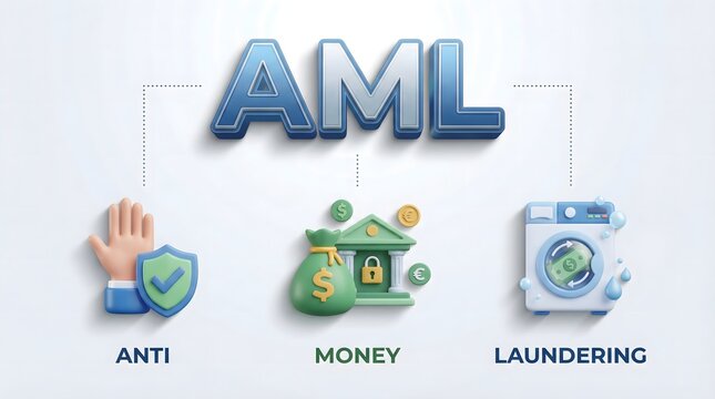 AML anti money laundering concept with icons