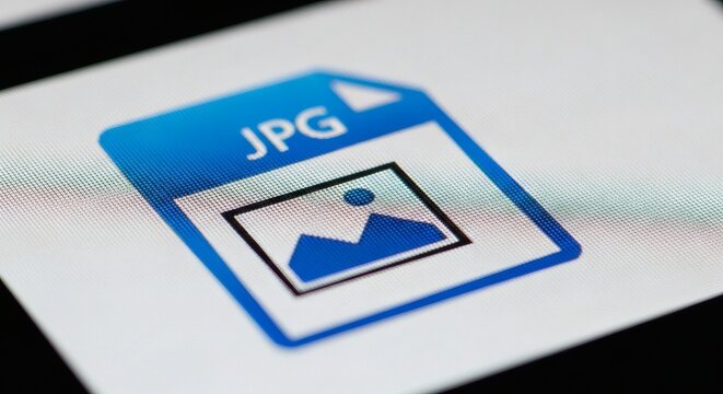JPG File Icon on Digital Screen.