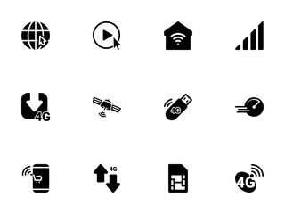 Fototapeta premium Comprehensive Collection of 4G Mobile Network and Internet Connectivity Icons