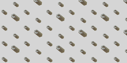 Abstract pattern of geometric forms. 3d render. 