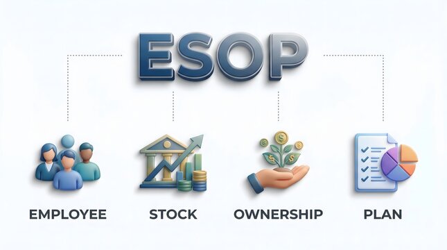 ESOP employee stock ownership plan business concept