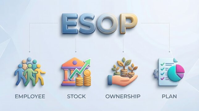 ESOP employee stock ownership plan business concept