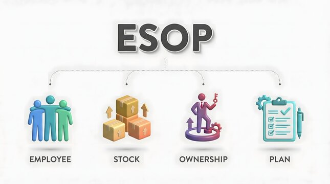 ESOP employee stock ownership plan business concept
