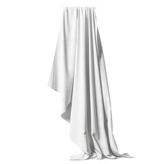 Fototapeta premium White draped fabric cloth with folds and flowing pleats isolated on Transparent Background
