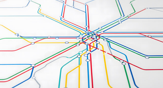 Schematic diagram of a complex urban metro subway transit system