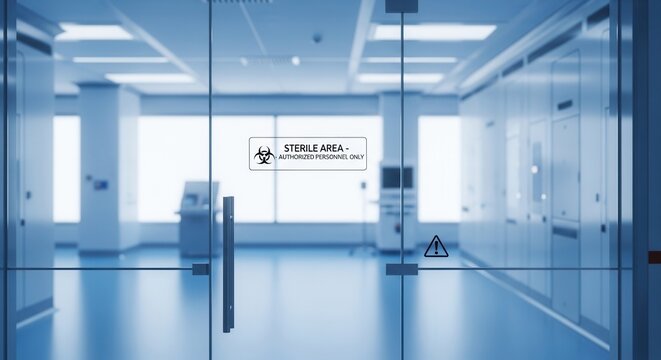 Sterile Area Entrance in a Modern Hospital Setting Medical Research Laboratory