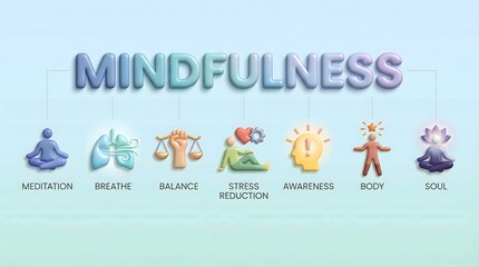 mindfulness concept with icons and text