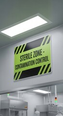 Sterile Zone Signage Displaying Strict Contamination Control Protocols for a Clean Environment