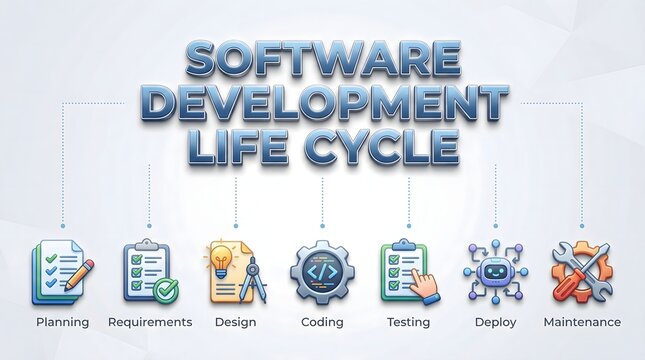 Software development life cycle process infographic