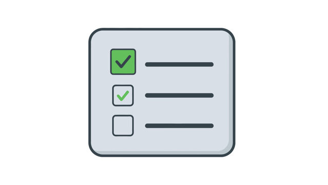 Checklist form with green checkbox.