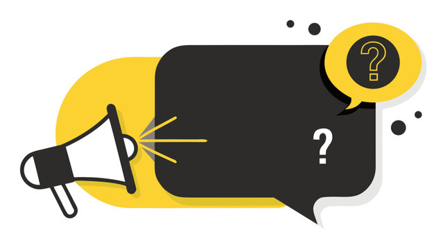 Did You Know megaphone banner with yellow speech bubble and loudspeaker icon..eps