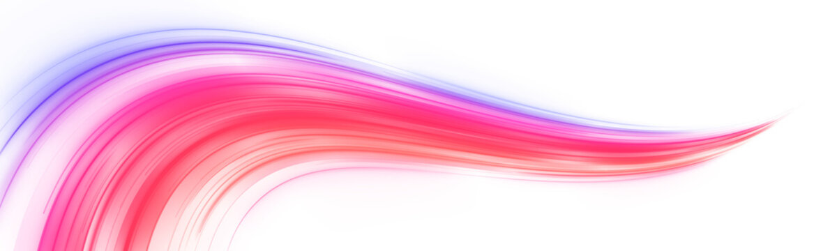 Pink-purple neon streaks flow across a transparent PNG, symbolizing fast digital energy. Polygonal shapes orbit along the glowing lines. Ideal for AI or futuristic tech visuals. PNG