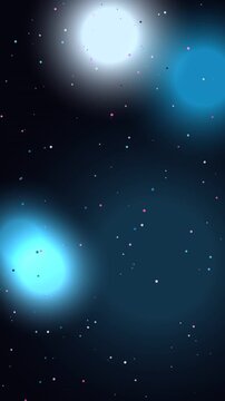 9x16 Portrait Motion Dark Blue Night Sky With Glowing Bokeh Lights And Particles Abstract Background Loop Vertical Video Reels TikTok