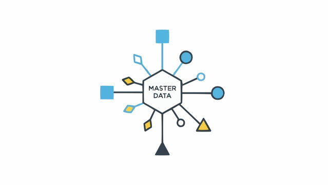 Master Data Management Diagram Infographic Illustration.