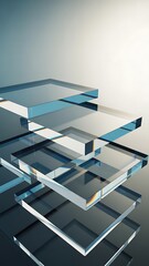 Obraz premium Stunning layered glass rectangles in modern abstract composition