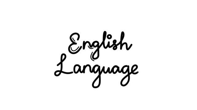 English language One line continuous animated typography intro outro animation video, hand drawn calligraphy lettering monoline vintage text on background, handwriting black type on white backdrop bg 