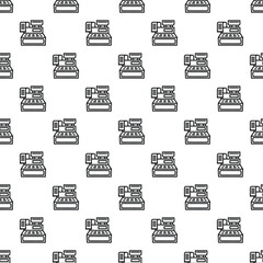 Cash registers creating a repetitive pattern for retail, commerce, and financial themes
