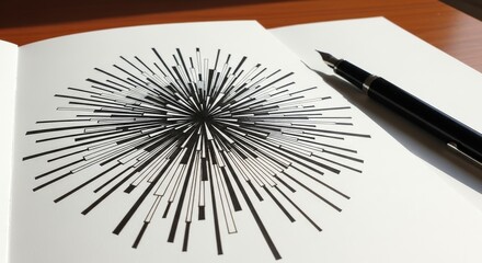 Naklejka premium Creative Sketch with Pen on Paper.