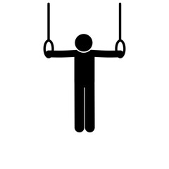 Stick Figure Exercising With Yoga Ring Equipment