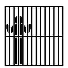 Stick Figure Standing Behind Prison Bars