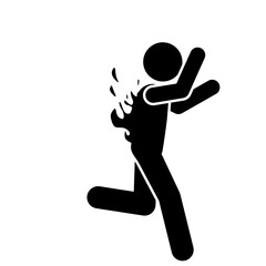 Stick Figure Running With Body On Fire