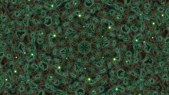 Green Microorganisms Under Microscope View.