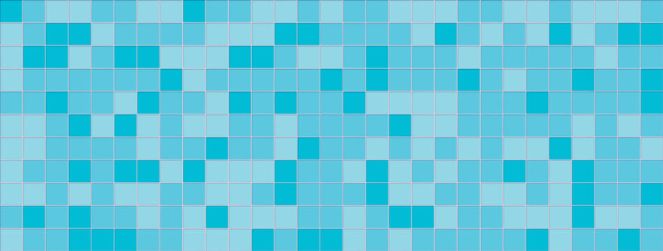 Decorative ceramic square surface in seamless layout. Ideal for pool bottom, shower wall, kitchen design or architecture background.