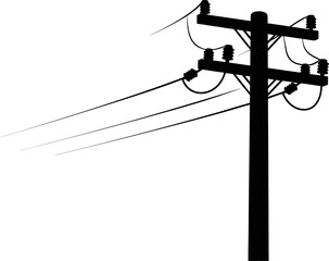 Obraz premium Electrical power distribution mast silhouette