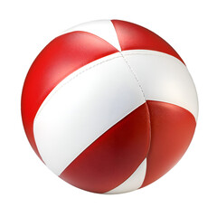 Fototapeta premium High quality red and white beach volleyball with leather texture on transparent background