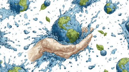 World water day,World Water Day Campaign Design Vector,Earth globe greeting card, poster and banner,peace and stabilitye,Environmental problems and environmental protection ecology.