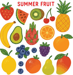 color fruits transparent