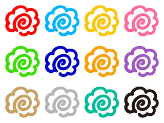 	はなまるマークのイラスト素材セット