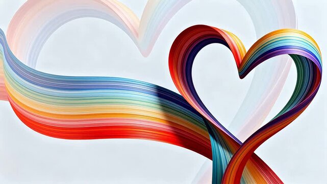 Colorful heartshaped ribbon design