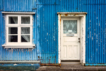 Traditional house in Isafjordur in Westfjords, Iceland during daylight