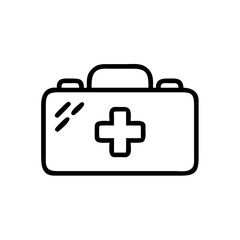 Fototapeta premium First Aid Kit Icon — Medical Emergency Box and Evacuation Safety Symbol