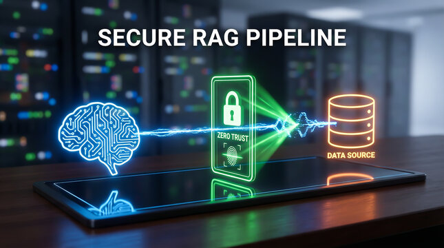 Conceptual Secure RAG Pipeline with Zero Trust Architecture and AI Data Integration in a Modern Datacenter