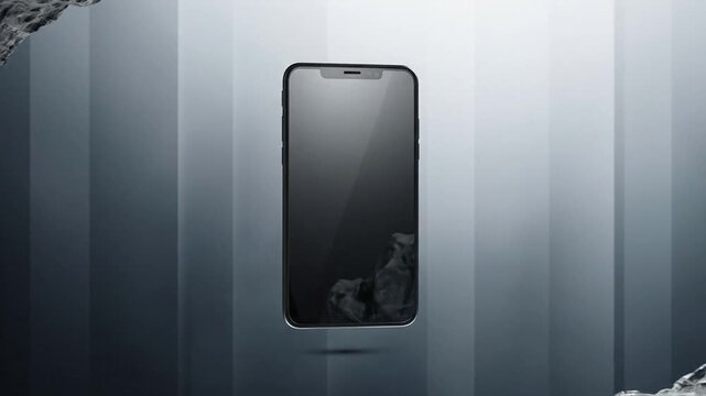 Futuristic Smartphone with Shattered Screen and Subtle Lighting Effects